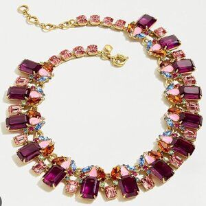 LIKE NEW J Crew Vivid Lilac CLUSTER DROP STONE NECKLACE